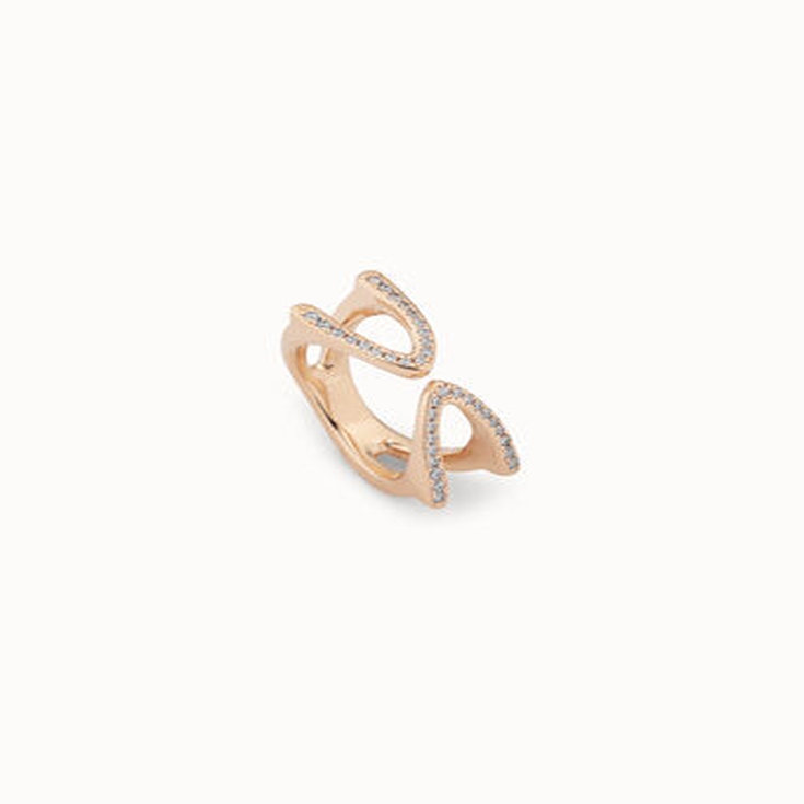 Anillo bañado en oro 18K abierto con topacios, Dorado