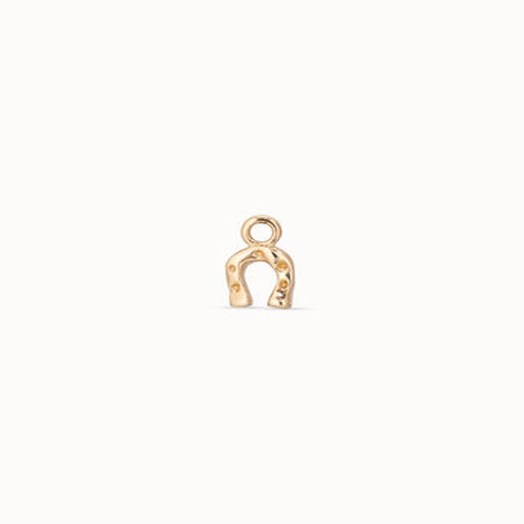 Charm de piercing bañado en oro de 18k de herradura, Dorado