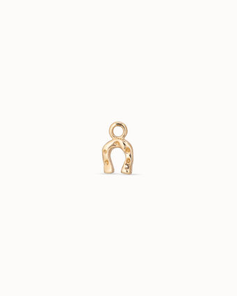 Charm de piercing bañado en oro de 18k de herradura, Dorado