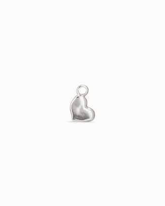 Charm de piercing bañado en plata de ley de corazón, Platead