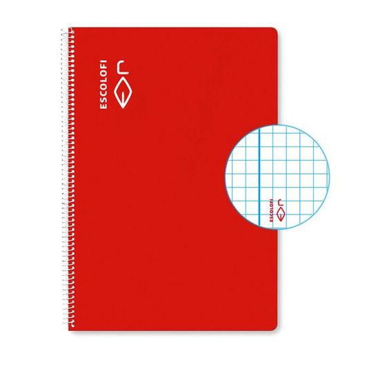 Libreta espiral Escolofi Folio 50 hojas 3x3 margen rojo