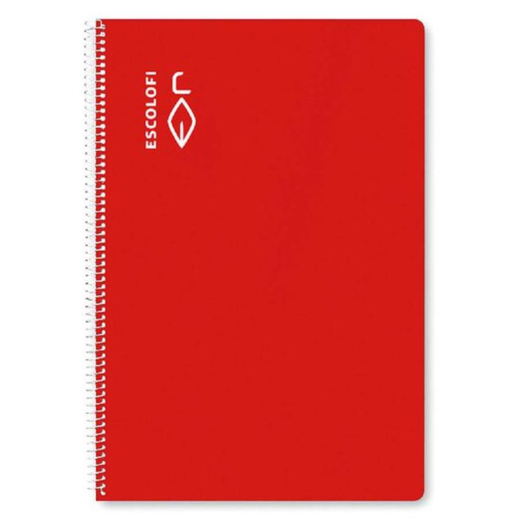 Libreta espiral Escolofi A4 40 hojas 4x4 rojo
