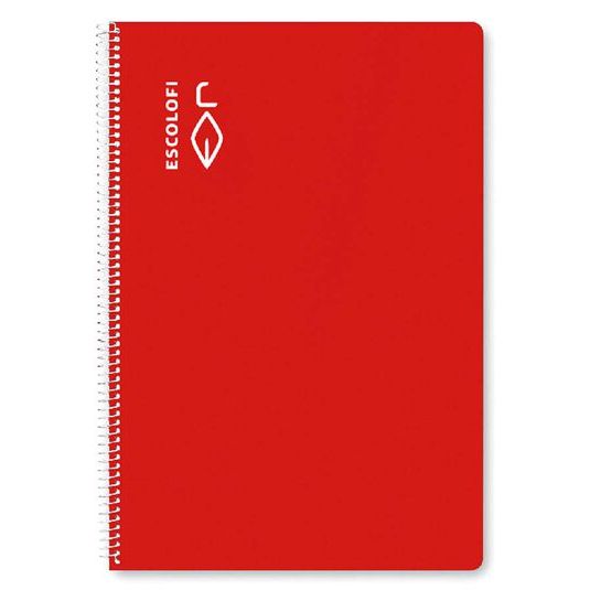 Libreta espiral Escolofi A4 40 hojas 4x4 rojo