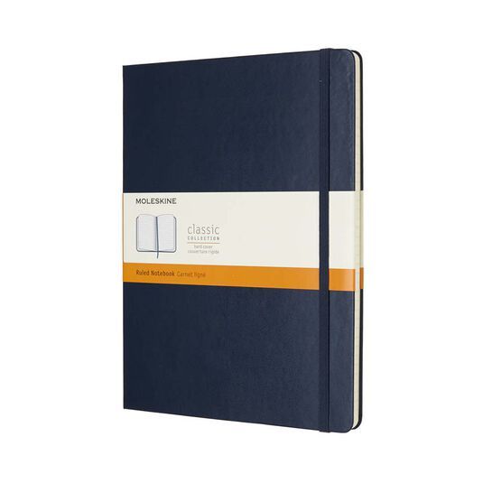 Libreta Moleskine XL raya azul