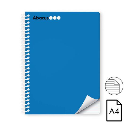 Libreta espiral Abacus A4 80 hojas raya horizontal azul