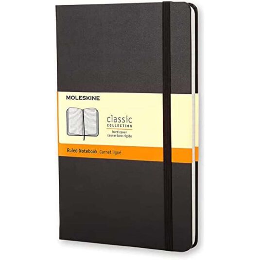 Libreta Moleskine L raya negro