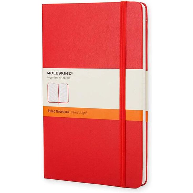 Libreta Moleskine L raya rojo