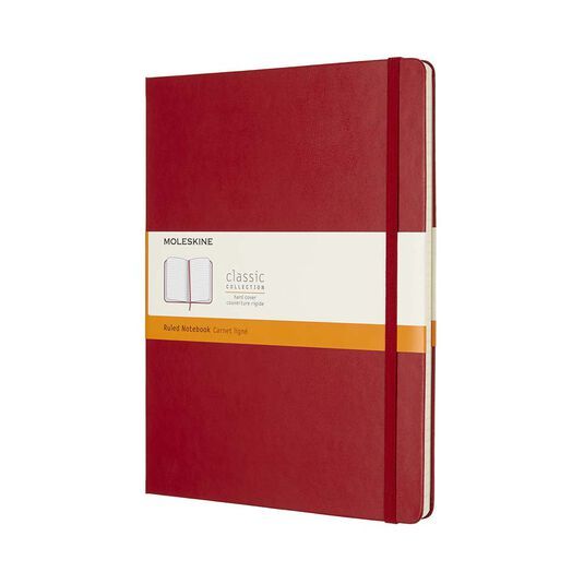 Libreta Moleskine XL raya rojo