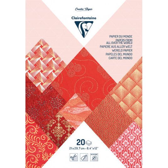 Papeles del mundo Clairefontaine rojos 20H