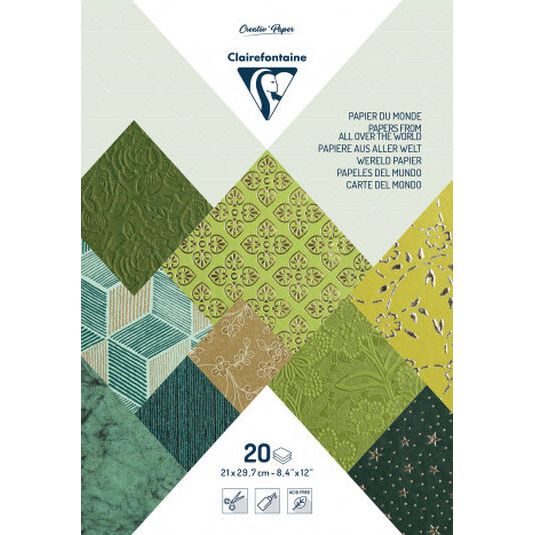 Papeles del mundo Clairefontaine verdes 20H