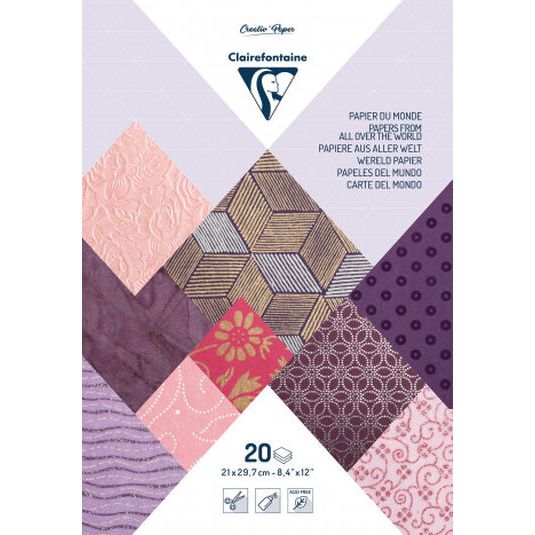 Papeles del mundo Clairefontaine rosa/lila 20H