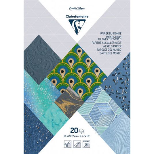 Papeles del mundo Clairefontaine azules 20H