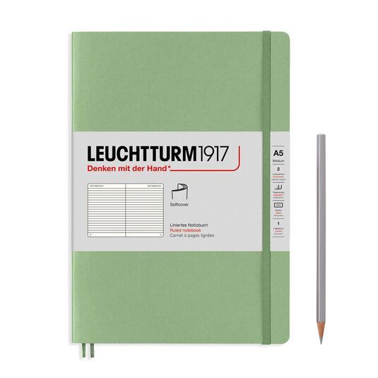 Libreta Leuchtturm A5 tapa blanda raya sage