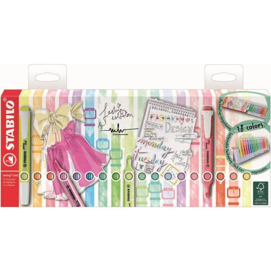 Marcadores flurescentes Stabilo Swing Cool 18 colores