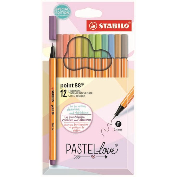 Rotuladores Stabilo Point 88 Pastel Love 9+3