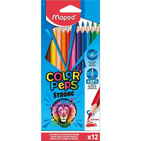 Caja de 12 Lápices de Colores Maped Color'Peps Strong