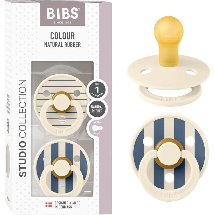 Bibs - Pack 2 chupetes Colour 0-6 meses - Ivory/steel blue